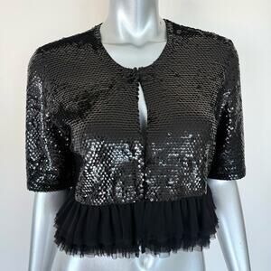 BCBG Maxazria crop top with sequins size L